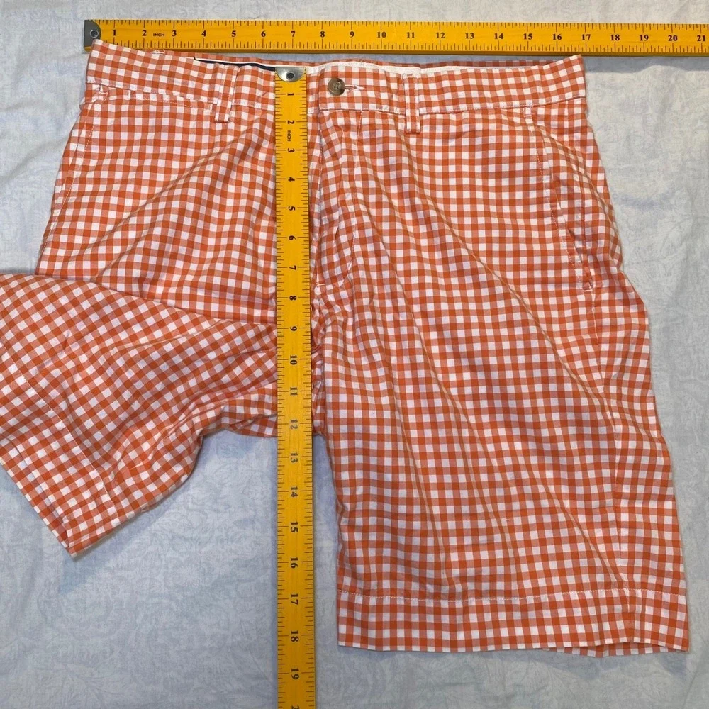 Polo Ralph Lauren Suffield Short Orange Gingham Plaid Shorts Mens‎ 33 Cotton